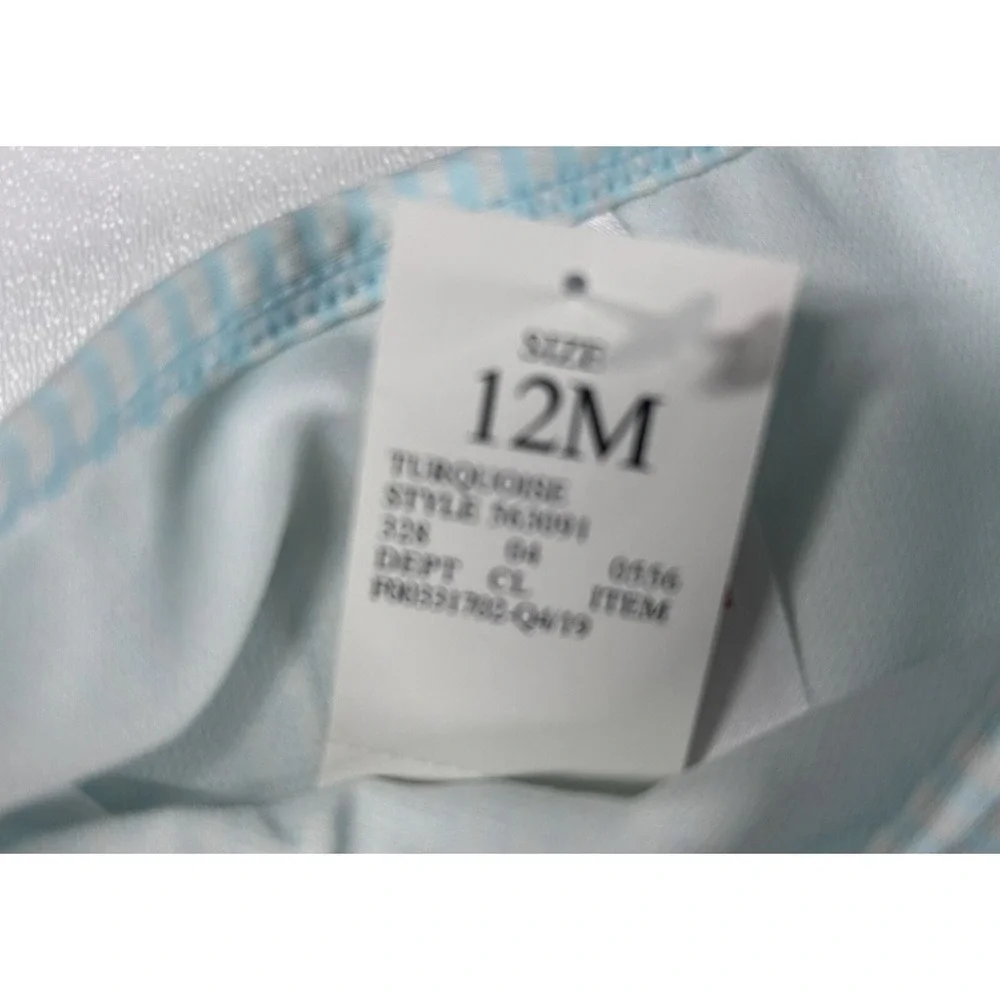 Cat & Jack Toddler Girls 2-Piece Tankini Swim Set 12M UPF‎ 50+ Turquoise & White